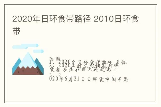 2020年日环食带路径 2010日环食带